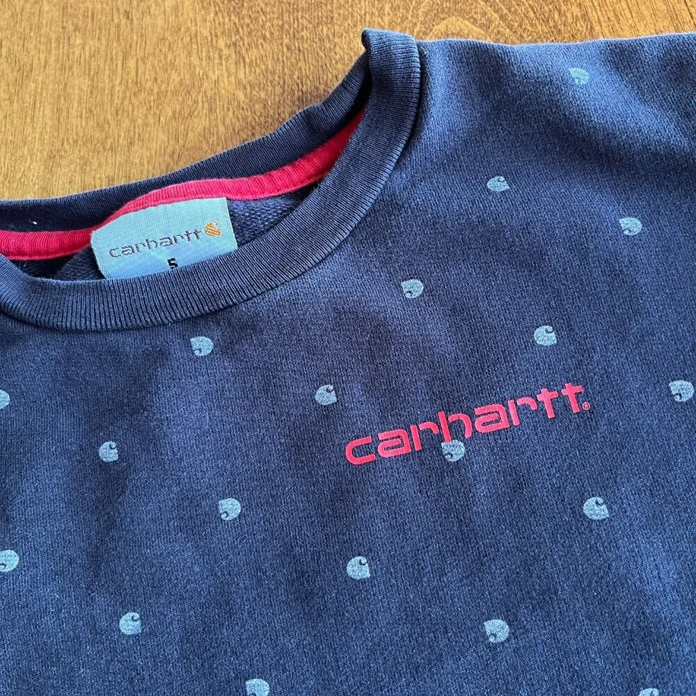Carhartt navy roll-cuff logo dot shirt 5